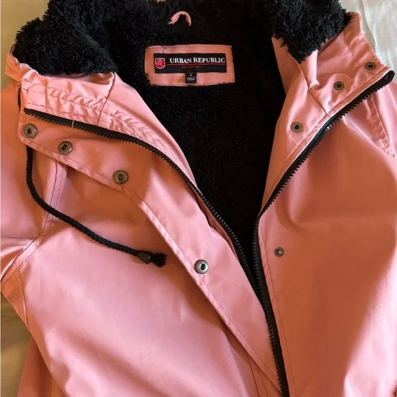 Urban Republic Dusty Rose Hooded Raincoat - Picture 3 of 4